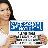 Visitors Sign In At The Main Office Sign