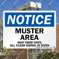OSHA Notice Muster Area Sign