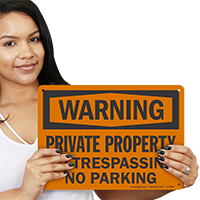Warning No Trespassing Parking Sign