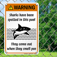 Humorous No Pee Pool Sign