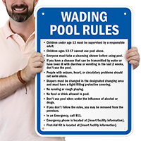 Custom Wading Pool Sign for Washington