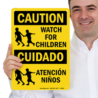 Watch For Children Bilingual Sign