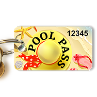 Pool Pass In Rectangular Shape, Fun On Beach