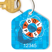 Pool Pass In House Shape Life Ring Tag