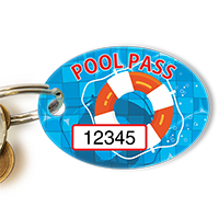 Pool Pass In Oval Shape, Lifesaver Print