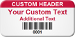 Custom Header   Personalized Barcode Asset Label