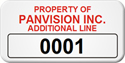 Asset Label, Property of Company Name with Numbering