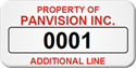 Asset Label, Property of Company Name with Numbering