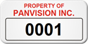 Asset Label, Property of Company Name with Numbering