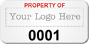 Asset Label, Property of Company Name with Numbering