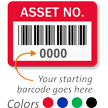 Asset Number Barcode Labels (Pack of 1000)