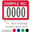 SAMPLE NO. Label, numbering, pack of 1000