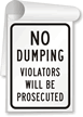 No Dumping, Violators Will Be Prosecuted Sign Book