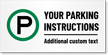 Add Parking Instructions Custom Vinyl Banner