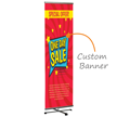 Cross Single Banner Adjustable Height Aluminum Stand With Custom Upload Your Own Design Banner