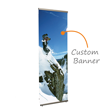 Silver Anodized Aluminum Quick Banner Stand With Custom Upload Your Own Design Banner