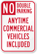 No Double Parking Any Time Sign