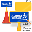 Accessible Entrance Right Arrow ConeBoss Sign