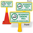 Designated Smoking Area Cone Sign with Symbol