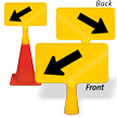 Downward Diagonal Arrow ConeBoss Sign