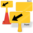 Downward Diagonal Left Arrow ConeBoss Sign