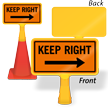 Keep Right Arrow ConeBoss Sign