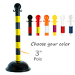 3 in. Pole Stanchions, Heavy Duty