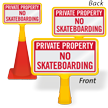 Private Property No Skateboarding ConeBoss Sign
