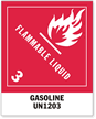 UN 1203 Gasoline Label