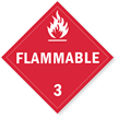 Class 3 Flammable Removable Vinyl Placard