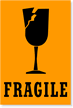 Fragile Cracked Wine Glass Label