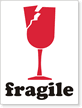 Fragile Paper Shipping Label With Broken Glass