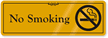 No Smoking Door Sign   Gold Anodized Aluminum