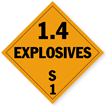 Class 1.4S Explosives Placard