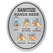 Sanitize Hands Here Diamond Plate Door Sign
