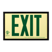 Photoluminescent  Framed Green Acrylic Exit Sign