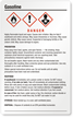 Gasoline Danger Large GHS Chemical Label