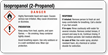 Isopropanol Danger Tiny GHS Chemical Label