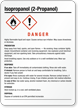 Isopropanol (Propan 2 ol) GHS Sign