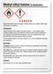 Methyl Ethyl Ketone (2 Butanone) GHS Chemical Label