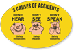 3 Causes Of Accidents Hard Hat Decals