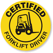 Certified Forklift Driver Hard Hat Labels