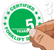 Certified Forklift Driver Years Hard Hat Stickers