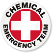 Chemical Emergency Team Hard Hat Labels