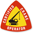 Certified Crane Operator Triangle Hard Hat Decal