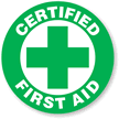 Certified First Aid Hard Hat Labels