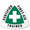 Certified First Aid Trained Triangle Hard Hat Decal