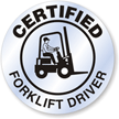 Certified Forklift Driver Hard Hat Decal