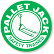 Pallet Jack Safety Trained Hard Hat Labels