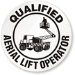 Qualified Aerial Lift Operator Hard Hat Decal